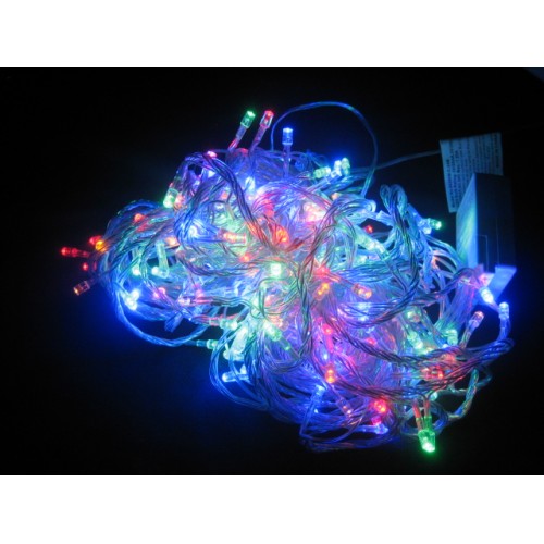 65M 600 LED Christmas Fairy Lights - Multi Colour (Clear Cable)